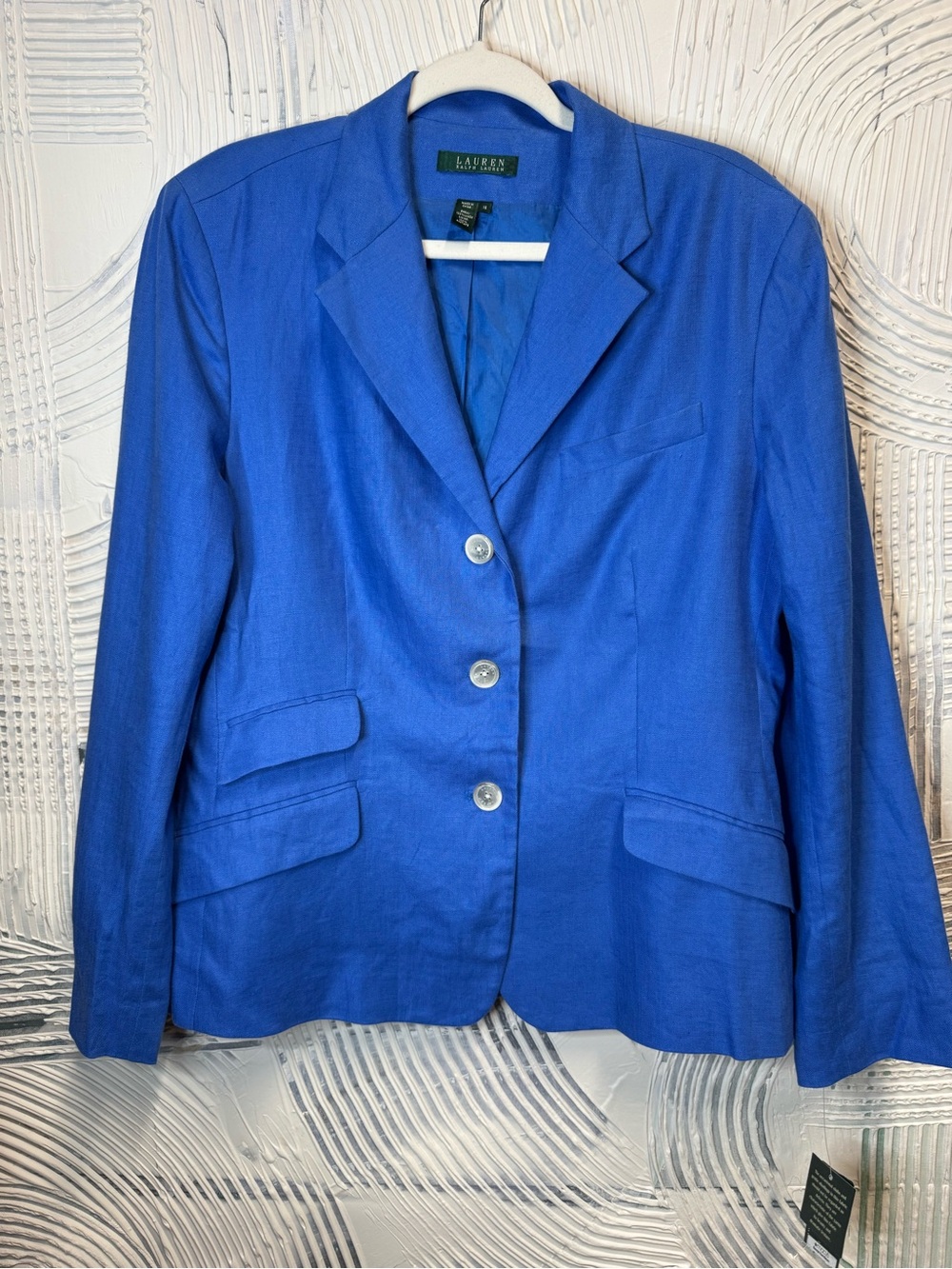 Lauren Ralph Lauren Bright Blue Single-Breasted Blazer
